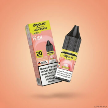 Dojoliq – Peach – Nikotinsalz Liquid, Rückseite