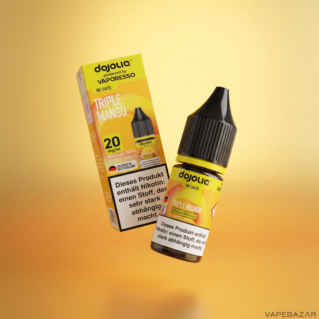 Dojoliq Tripple Mango Zweitbild | Vapebazar Dojoliq – Tripple Mango – Nikotinsalz Liquid, Rückseite