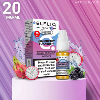 Elfliq Nic Salts Dragon Fruit Blackberry 20mg | Vapebazar Elfliq - Dragon Fruit Blackberry - Erstbild