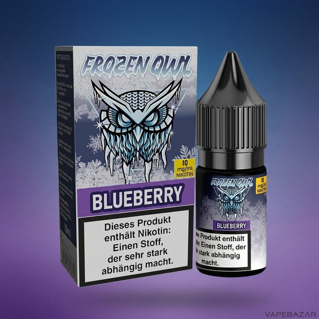 Frozen Owl NicSalt Blueberry Zweitbild | Vapebazar Frozen Owl – Blueberry – Nikotinsalz Liquid, Rückseite