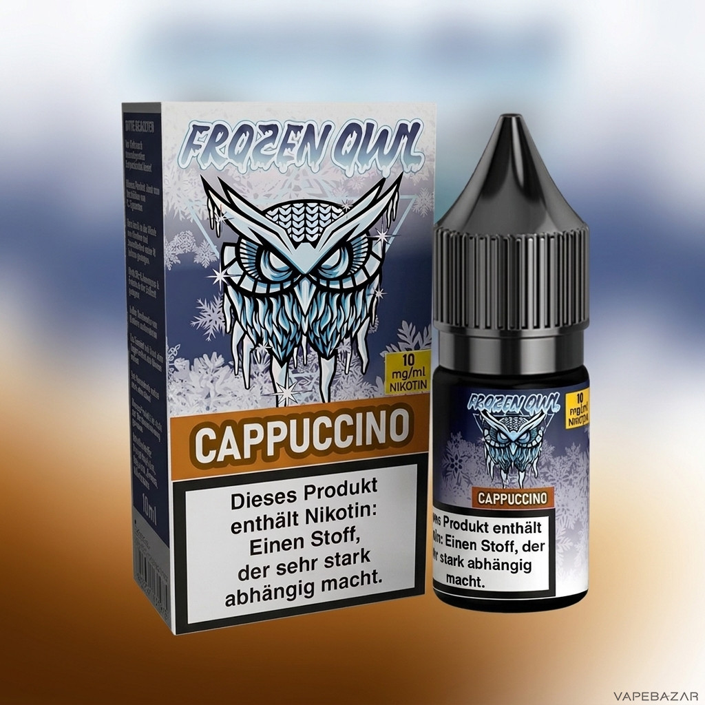 Frozen Owl NicSalt Cappuccino Zweitbild | Vapebazar Frozen Owl – Cappuccino – Nikotinsalz Liquid, Rückseite