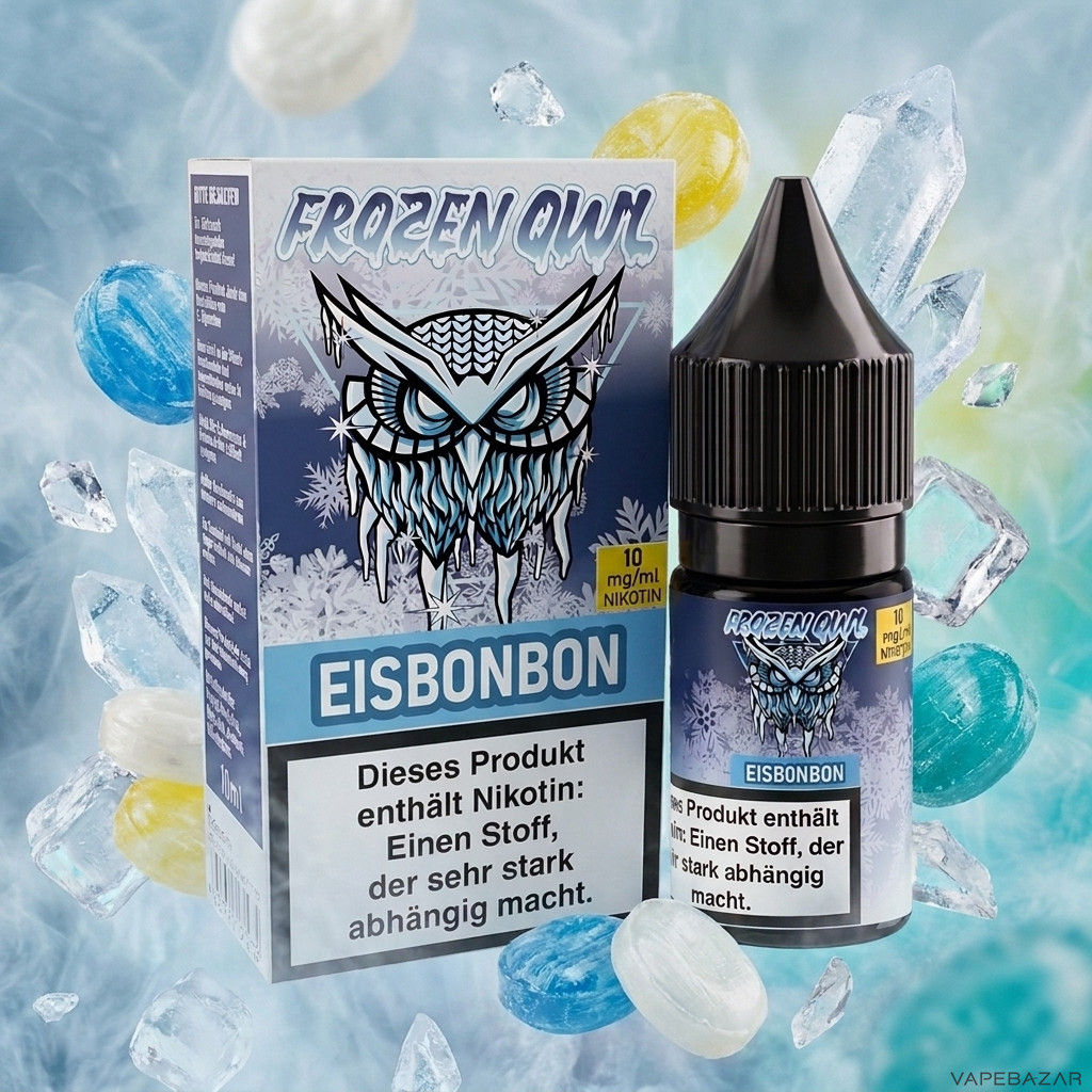 Frozen Owl NicSalt Eisbonbon Erstbild | Vapebazar Frozen Owl – Eisbonbon – Nikotinsalz Liquid 10 Ml