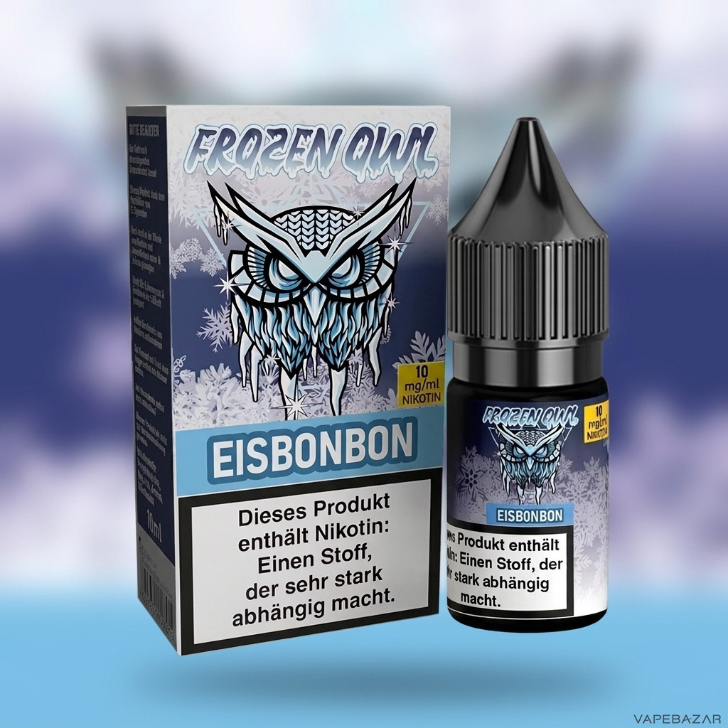 Frozen Owl NicSalt Eisbonbon Zweitbild | Vapebazar Frozen Owl – Eisbonbon – Nikotinsalz Liquid, Rückseite