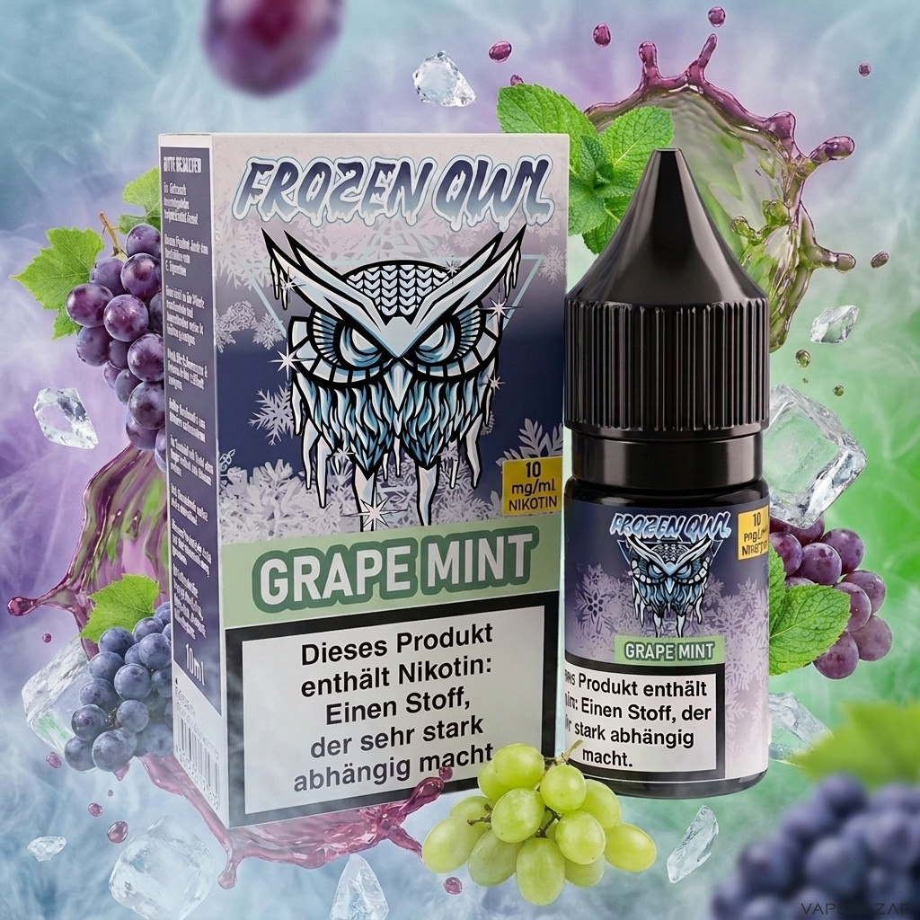 Frozen Owl NicSalt Grape Mint Erstbild | Vapebazar Frozen Owl – Grape Mint – Nikotinsalz Liquid 10 Ml