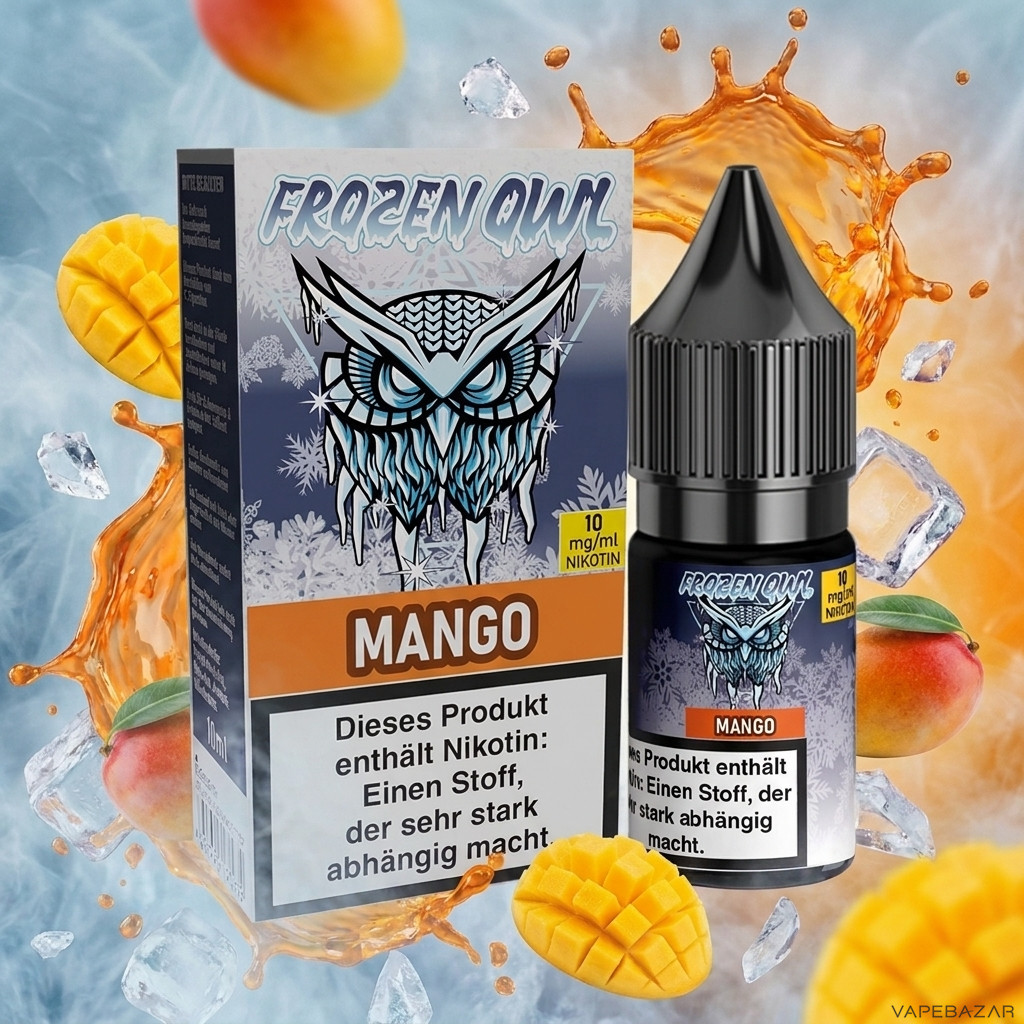 Frozen Owl NicSalt Mango Erstbild | Vapebazar Frozen Owl – Mango – Nikotinsalz Liquid 10 Ml