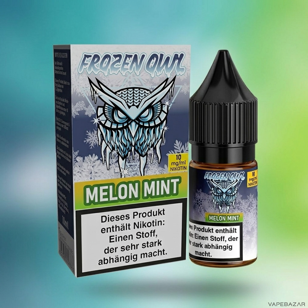 Frozen Owl NicSalt Melon Mint Zweitbild | Vapebazar Frozen Owl – Melon Mint – Nikotinsalz Liquid, Rückseite