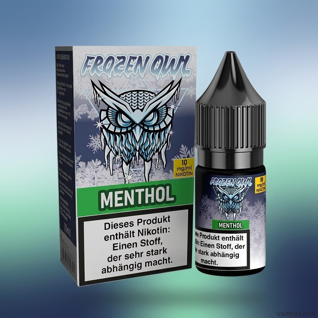 Frozen Owl NicSalt Menthol Zweitbild | Vapebazar Frozen Owl – Menthol – Nikotinsalz Liquid, Rückseite