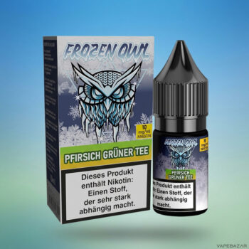 Frozen OWL – Pfirsich Grüner Tee – Nikotinsalz Liquid, Rückseite