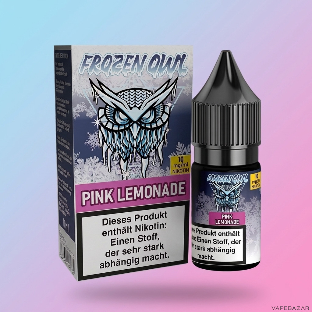 Frozen Owl NicSalt Pink Lemonade Zweitbild | Vapebazar Frozen Owl – Pink Lemonade – Nikotinsalz Liquid, Rückseite