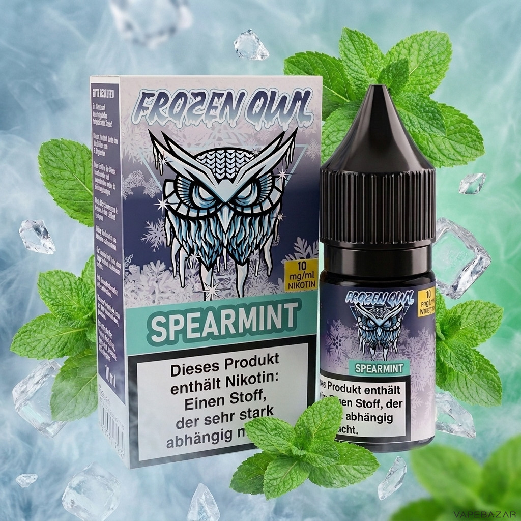 Frozen Owl NicSalt Spearmint Erstbild | Vapebazar Frozen Owl – Spearmint – Nikotinsalz Liquid 10 Ml