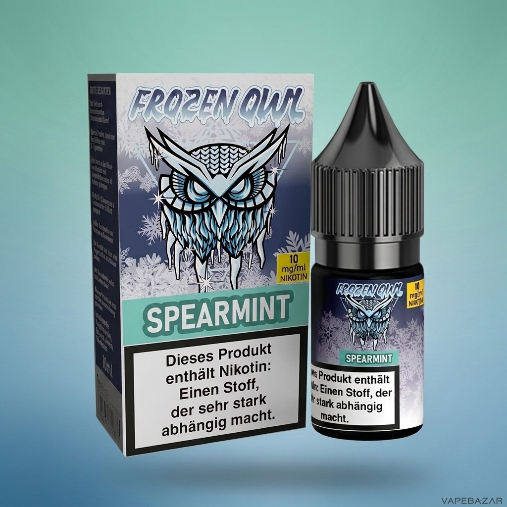 Frozen Owl NicSalt Spearmint Zweitbild | Vapebazar Frozen Owl – Spearmint – Nikotinsalz Liquid, Rückseite