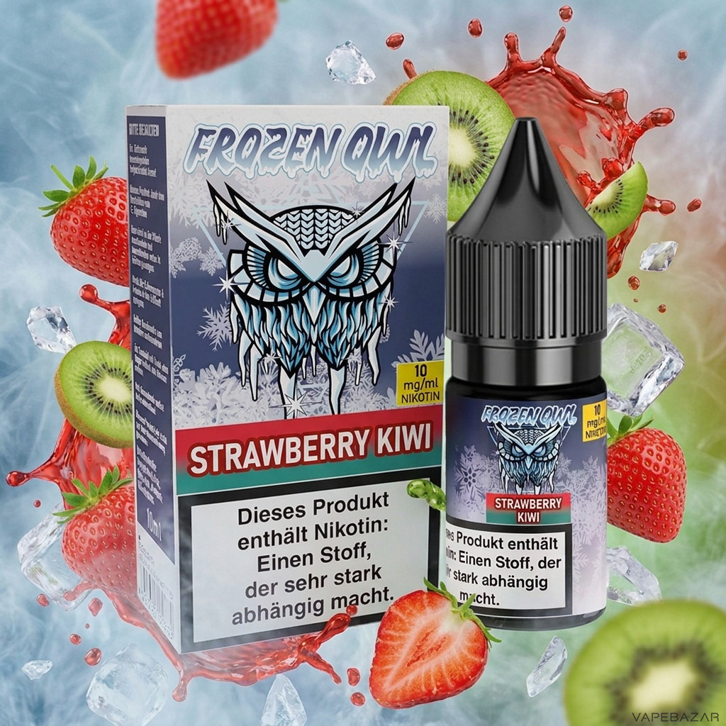 Frozen Owl NicSalt Strawberry Kiwi Erstbild | Vapebazar Frozen Owl – Strawberry Kiwi – Nikotinsalz Liquid 10 Ml