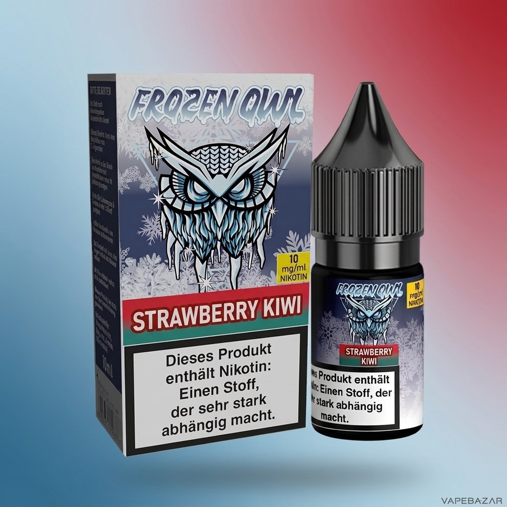 Frozen Owl NicSalt Strawberry Kiwi Zweitbild | Vapebazar Frozen Owl – Strawberry Kiwi – Nikotinsalz Liquid, Rückseite