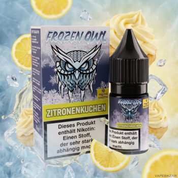 Frozen Owl NicSalt Zitronenkuchen Slush Erstbild | Vapebazar Frozen Owl – Zitronenkuchen Slush – Nikotinsalz Liquid 10 Ml