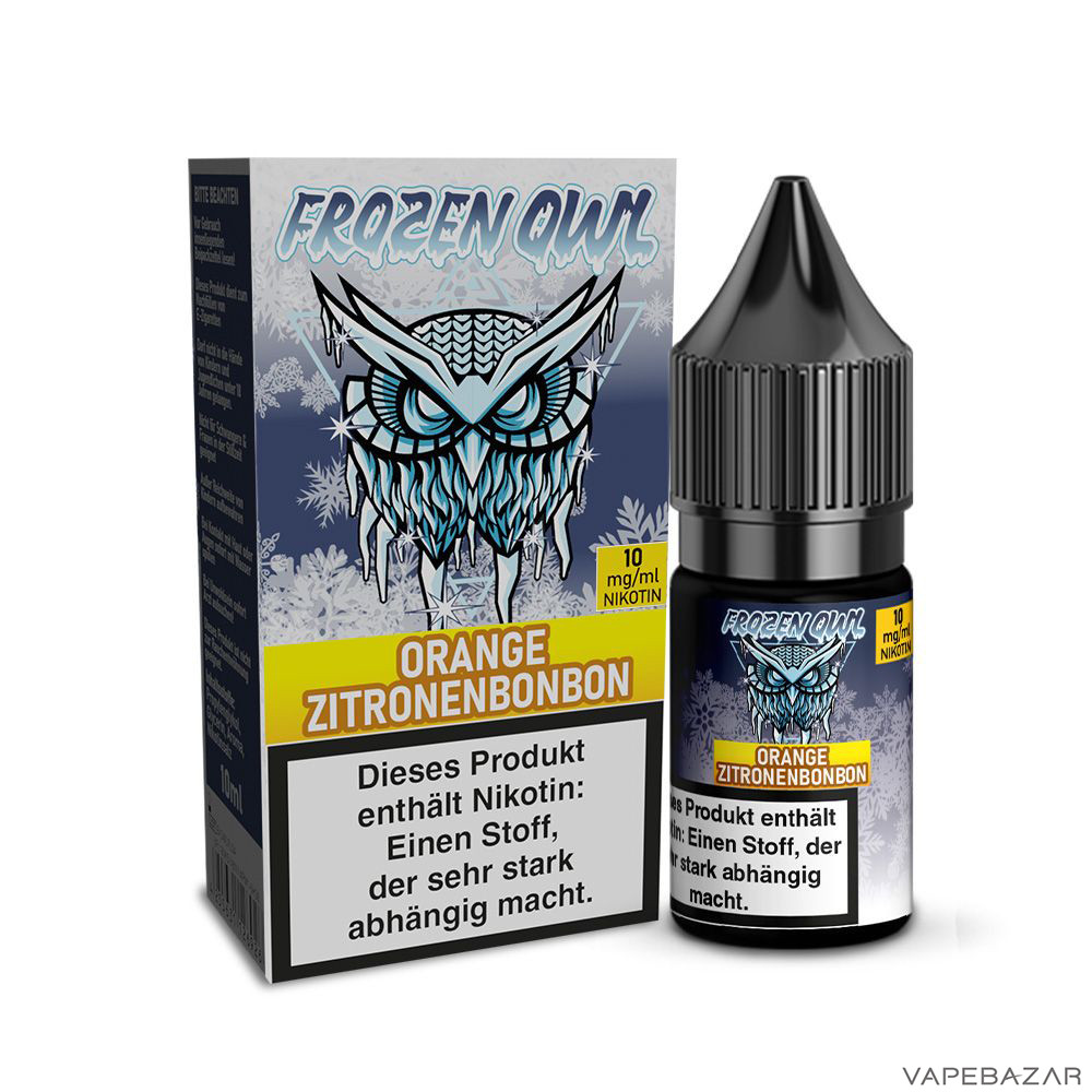 | Vapebazar Frozen Owl – Orange Zitronenbonbon – Nikotinsalz Liquid 10 Ml