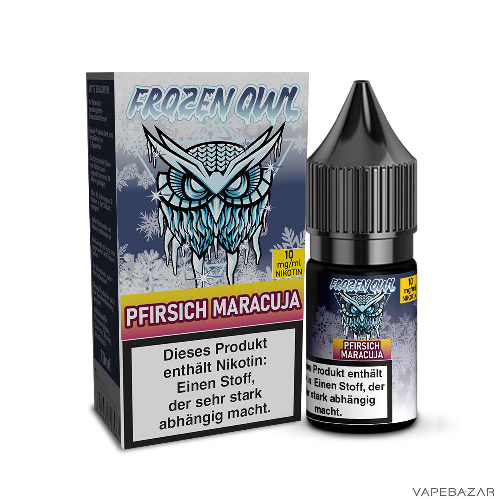 | Vapebazar Frozen Owl – Pfirsich Maracuja – Nikotinsalz Liquid 10 Ml