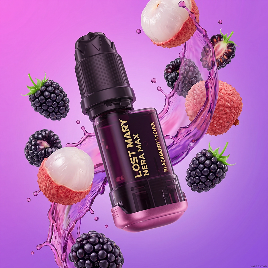 Lost Mary Nera Max Blackberry Lychee Erstbild | Vapebazar Lost Mary Nera Max – Blackberry Lychee – Prefilled Set Mit Leerpod