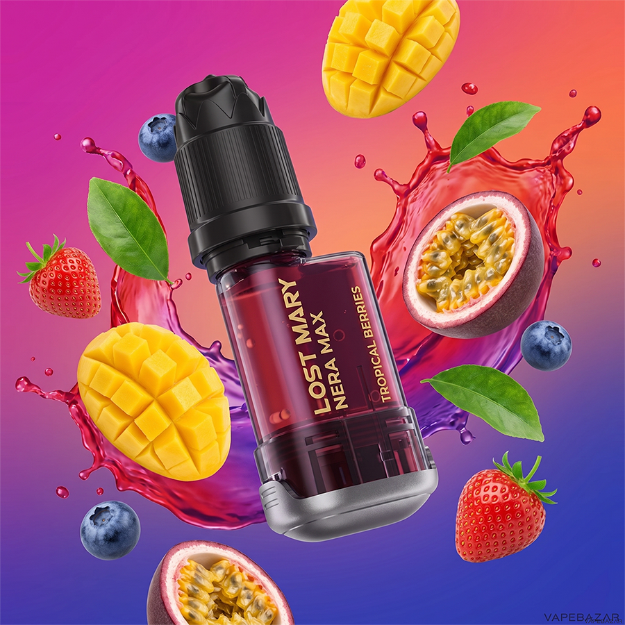 Lost Mary Nera Max Tropical Berries Erstbild | Vapebazar Lost Mary Nera Max – Tropical Berries – Prefilled Set Mit Leerpod