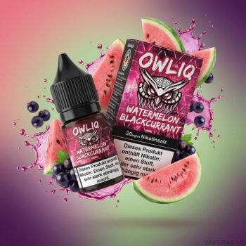 Owliq Watermelon Blackcurrant Erstbild | Vapebazar Owliq Liquid – Watermelon Blackcurrant – Nikotinsalz 10 Ml