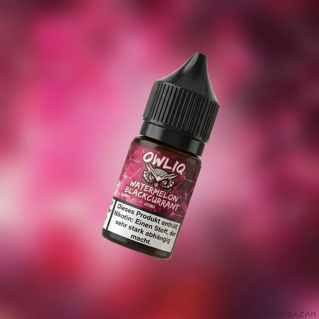 Owliq Watermelon Blackcurrant Zweitbild | Vapebazar Owliq Liquid – Watermelon Blackcurrant – Nikotinsalz 10 Ml, Rückseite
