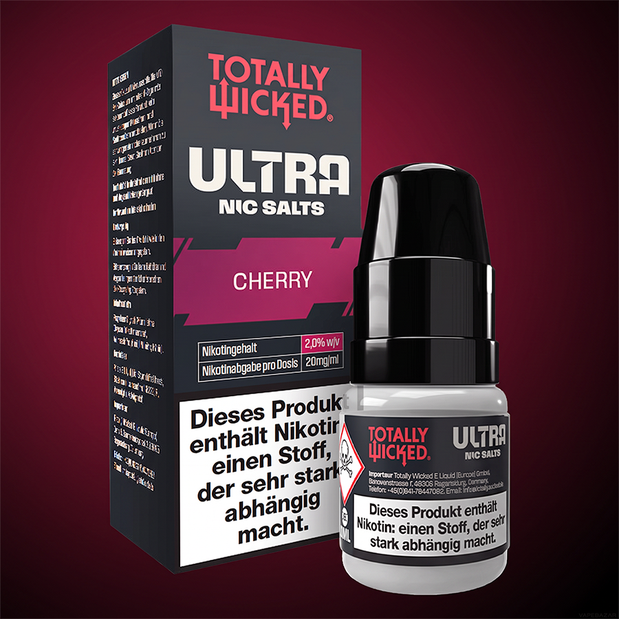 Totally Wicked Ultra Cherry Zweitbild | Vapebazar Totally Wicked Ultra – Cherry – Nikotinsalz Liquid, Rückseite