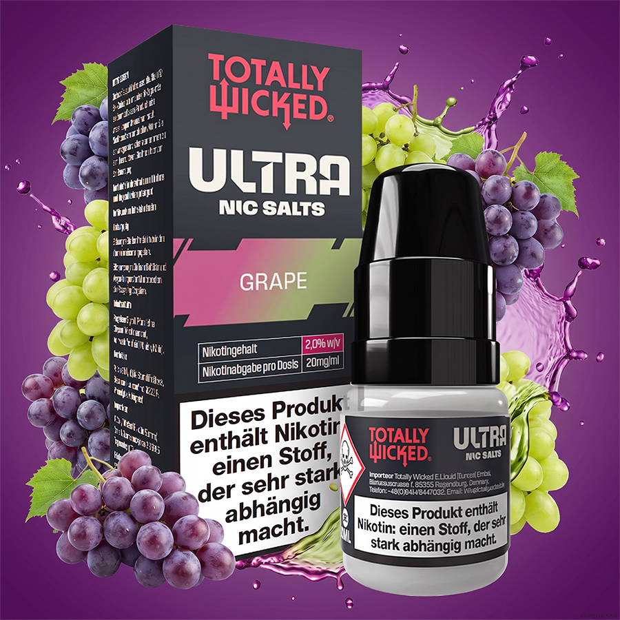 Totally Wicked Ultra Grape Erstbild | Vapebazar Totally Wicked Ultra – Grape – Nikotinsalz Liquid 8 Ml