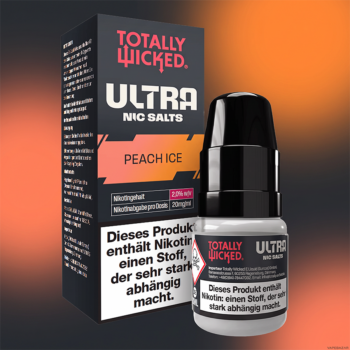 Totally Wicked ULTRA – Peach Ice – Nikotinsalz Liquid, Rückseite