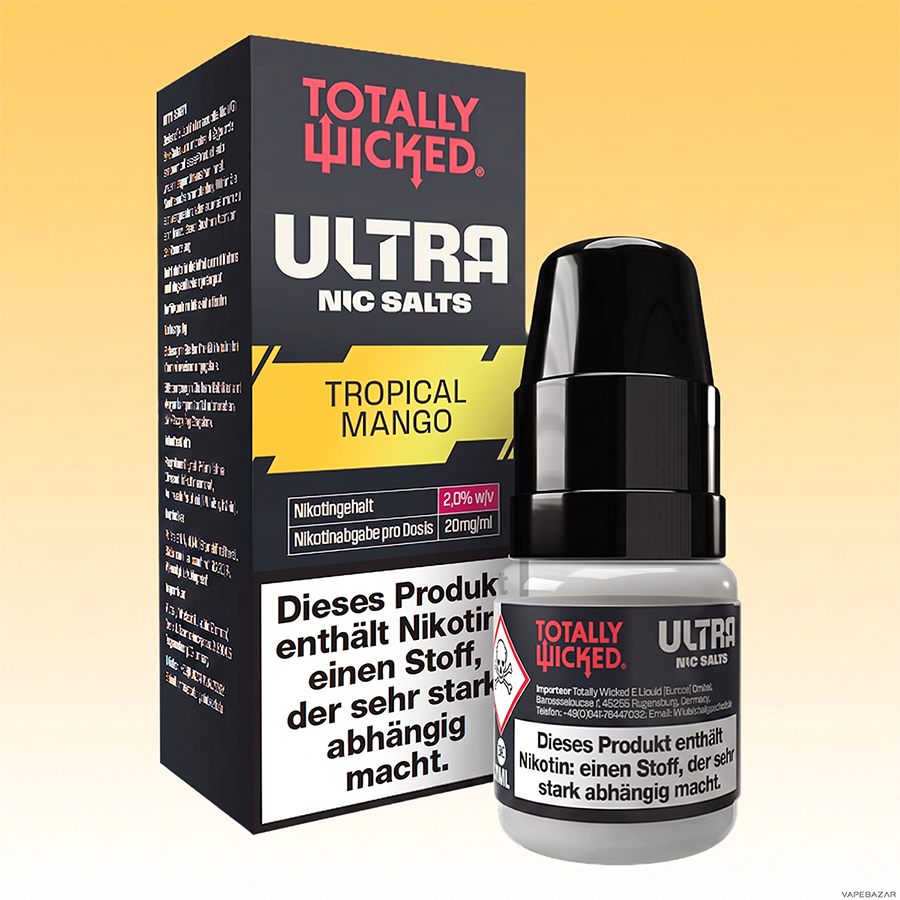 Totally Wicked Ultra Tropical Mango Zweitbild | Vapebazar Totally Wicked Ultra – Tropical Mango – Nikotinsalz Liquid, Rückseite