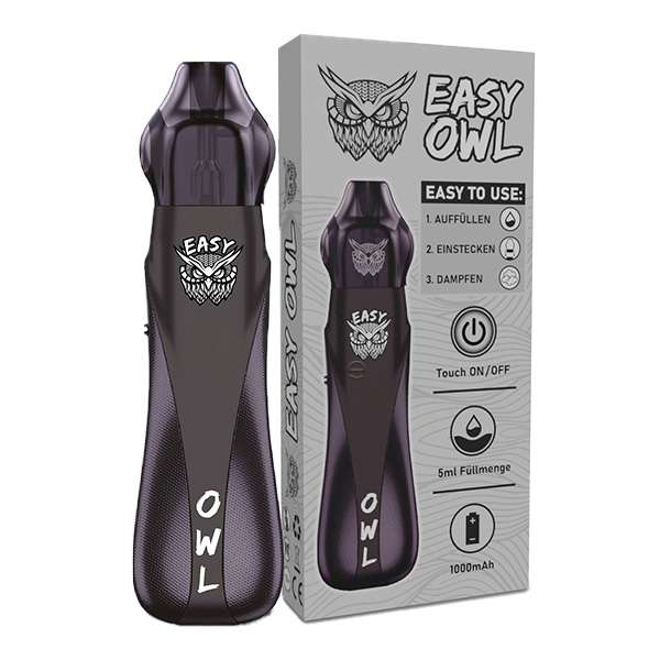 easy owl pod kit | Vapebazar Easy Owl Pod Kit – Black Carbon – Detailansicht