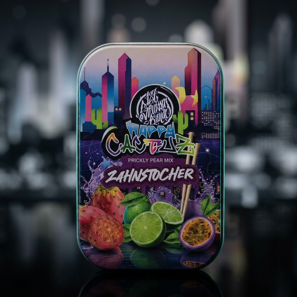 187 Strassenbande Happy Cactuz Zweitbild | Vapebazar 187 Strassenbande Zahnstocher Happy Cactuz - Dose Geoeffnet Mit Zahnstochern