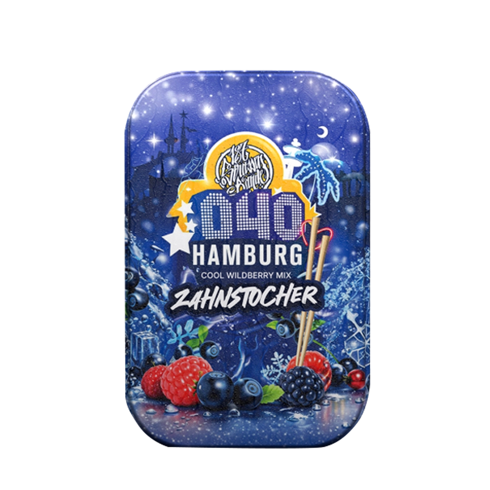 187 Strassenbande Zahnstocher Hamburg SW55789.2 2 | Vapebazar 187 Strassenbande Zahnstocher Hamburg - Waldbeeren Mix, 100 Stueck Metalldose