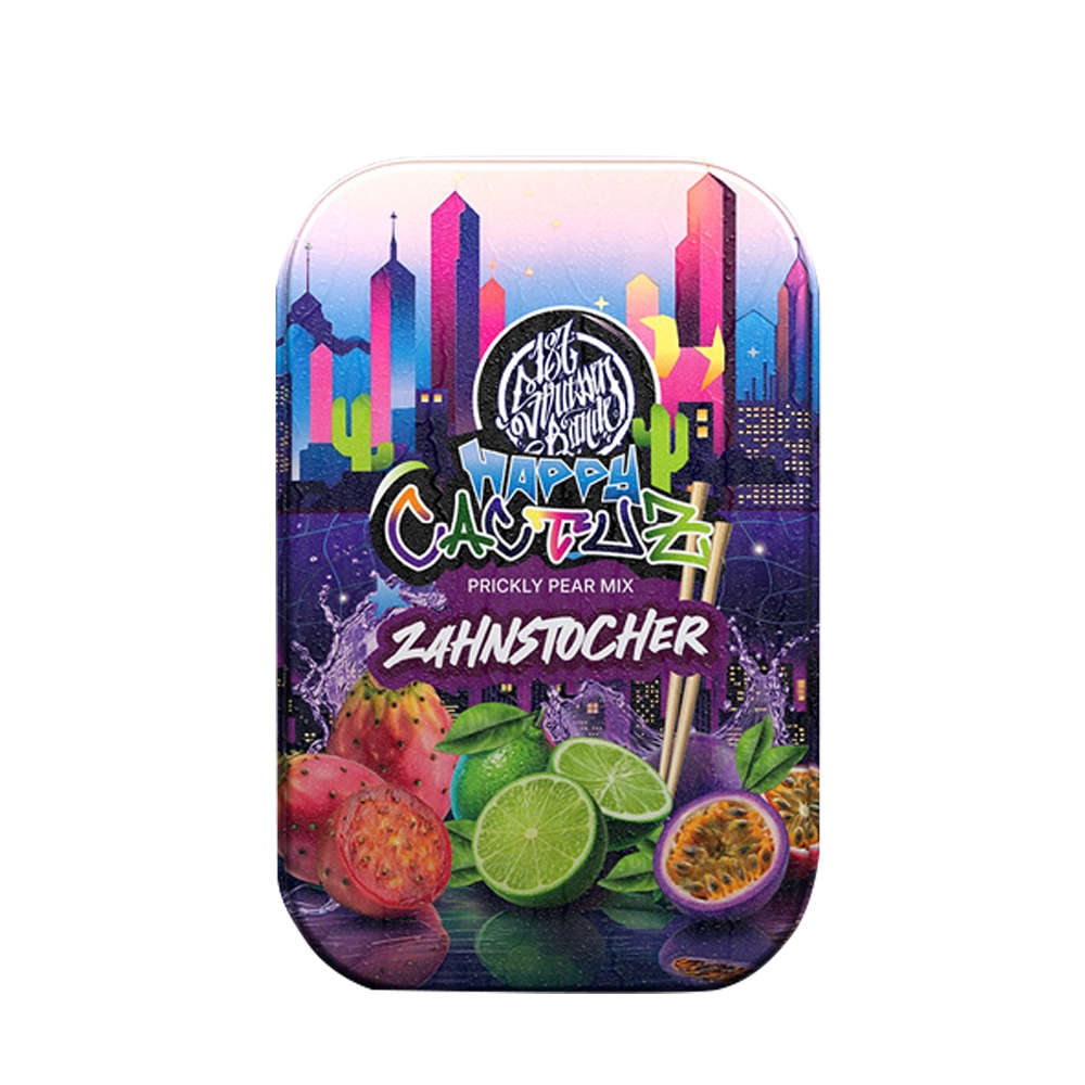 187 Strassenbande Zahnstocher Happy Cactuz SW55789.3 1 1 | Vapebazar 187 Strassenbande Zahnstocher Happy Cactuz - Kaktusfeige, 100 Stueck Metalldose