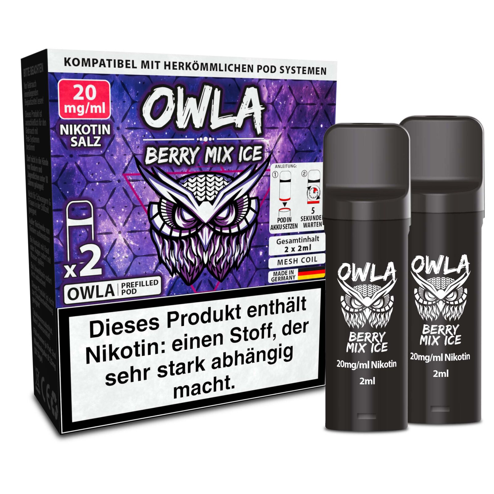 2x owla pod 2 ml berry mix ice 20 mg | Vapebazar Owla Pods – Berry Mix Ice – 2X 2 Ml, 20 Mg/Ml