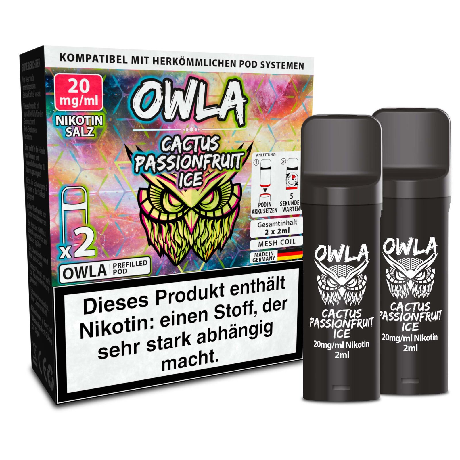 2x owla pod 2 ml cactus passionfruit ice 20 mg | Vapebazar Owla Pods – Cactus Passionfruit Ice – 2X 2 Ml, 20 Mg/Ml