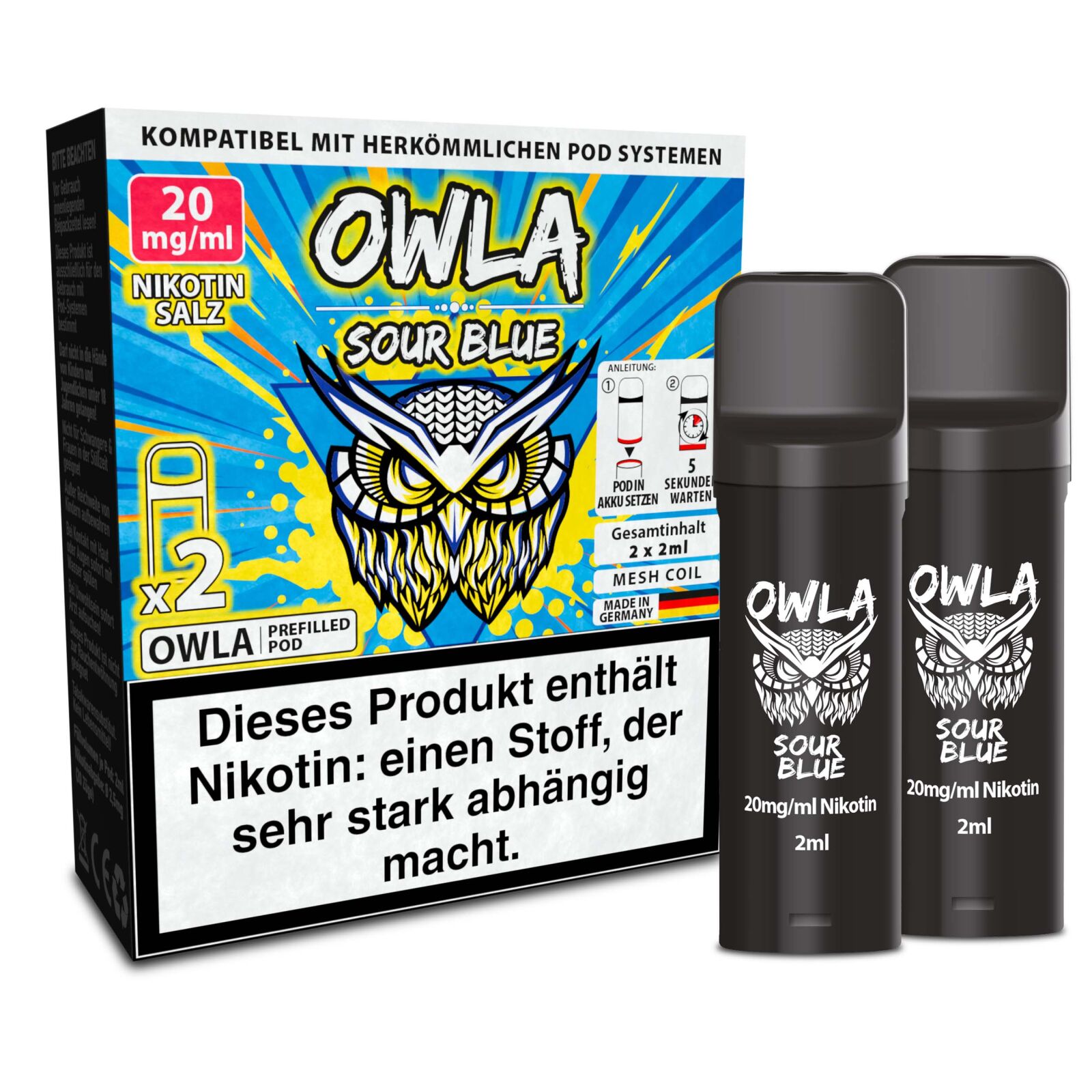 2x owla pod 2 ml sour blue 20 mg | Vapebazar Owla Pods – Sour Blue – 2X 2 Ml, 20 Mg/Ml