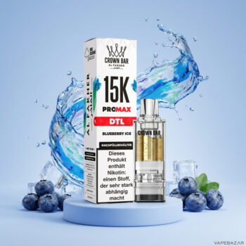 Al Fakher Crown Bar 15K Pro Max Pod Blueberry Ice - Verpackung und Nachfuellbehaelter