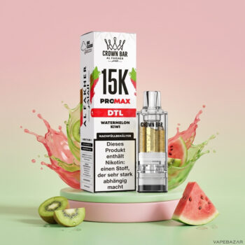 Al Fakher Crown Bar 15K Pro Max Pod Watermelon Kiwi - Verpackung und Nachfuellbehaelter
