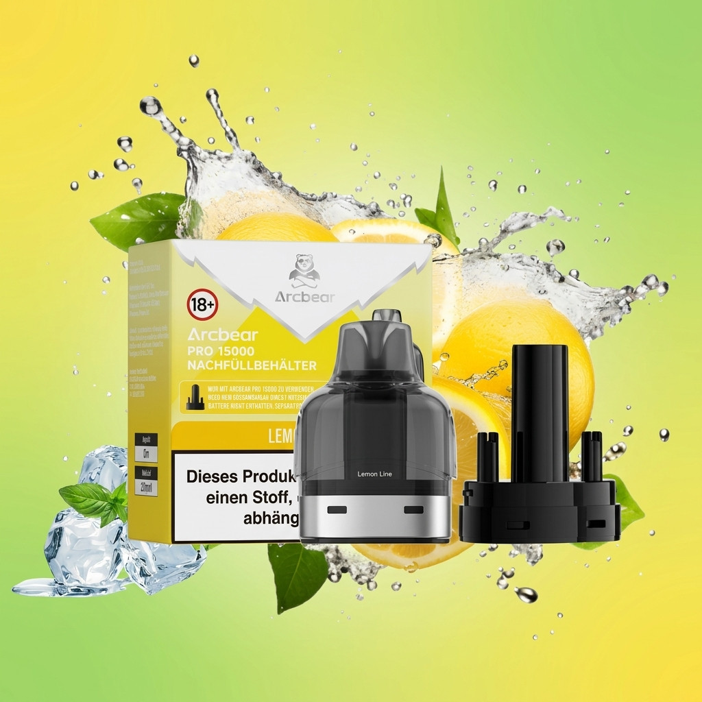 Arcbear Pro 15000 Lemon Lime | Vapebazar Arcbear Pro 15000 Nachfüllset – Lemon Lime – Liquid-Pod Und Coil-Pod