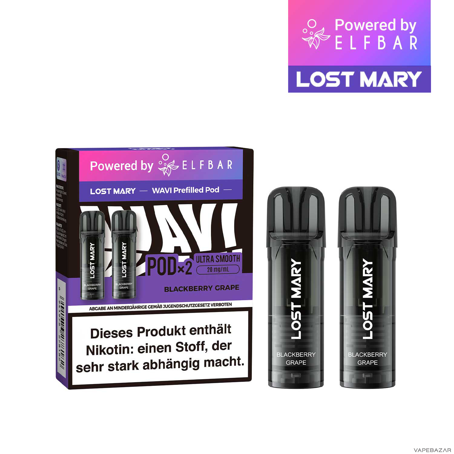 Blackberry Grape | Vapebazar Lost Mary Wavi Blackberry Grape - Produktbild
