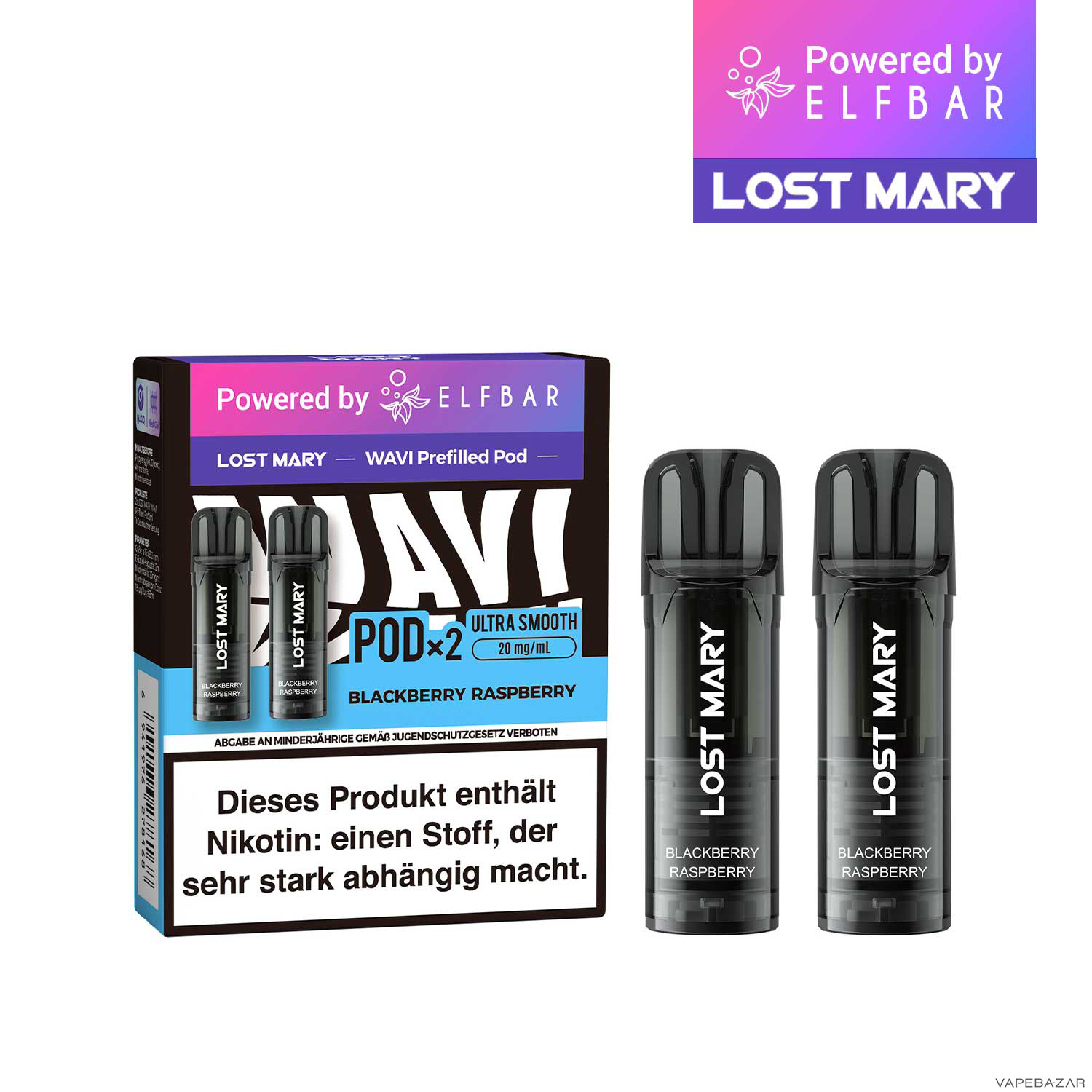 Blackberry Raspberry | Vapebazar Lost Mary Wavi Blackberry Raspberry - Produktbild