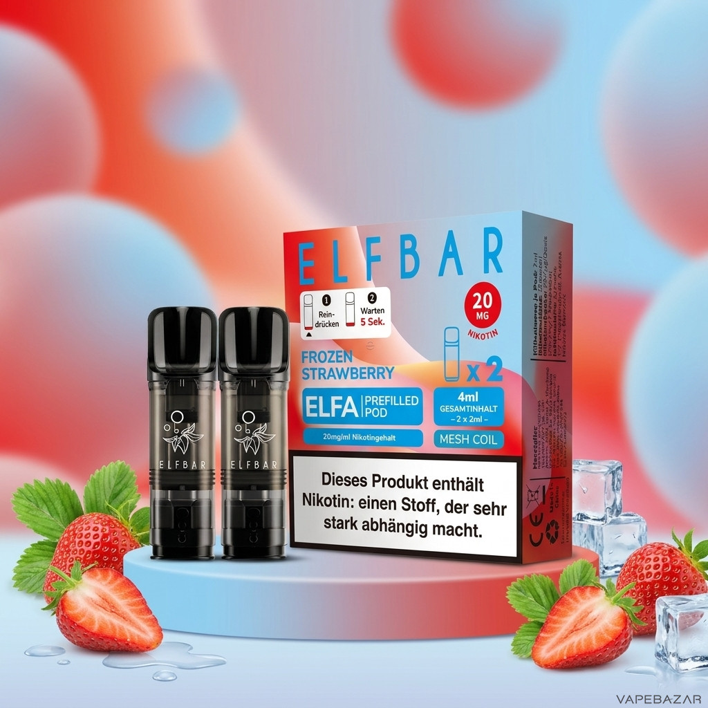 Elfa Pods Frozen Strawberry | Vapebazar Elfbar Elfa Pods – Frozen Strawberry – 2Er Pack