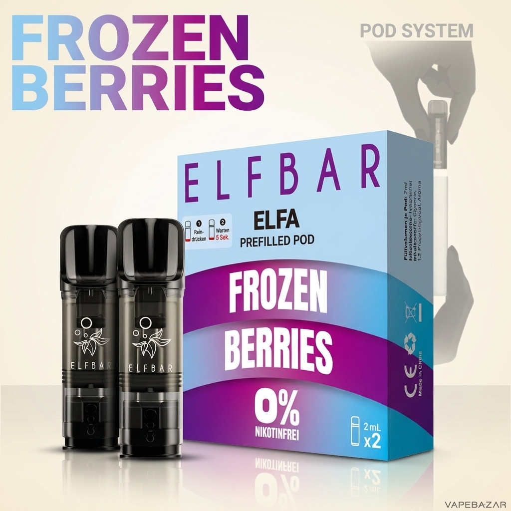 Elfa Pods Nikotinfrei Frozen Berries Zweitbild | Vapebazar Elfbar Elfa Pods Nikotinfrei – Frozen Berries – Rückseite