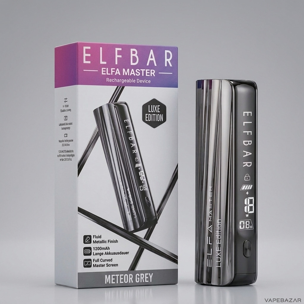Elfbar Elfa Master Luxe Edition Meteor Grey Zweitbild | Vapebazar Elfbar Elfa Master Luxe Edition – Meteor Grey – Detailansicht