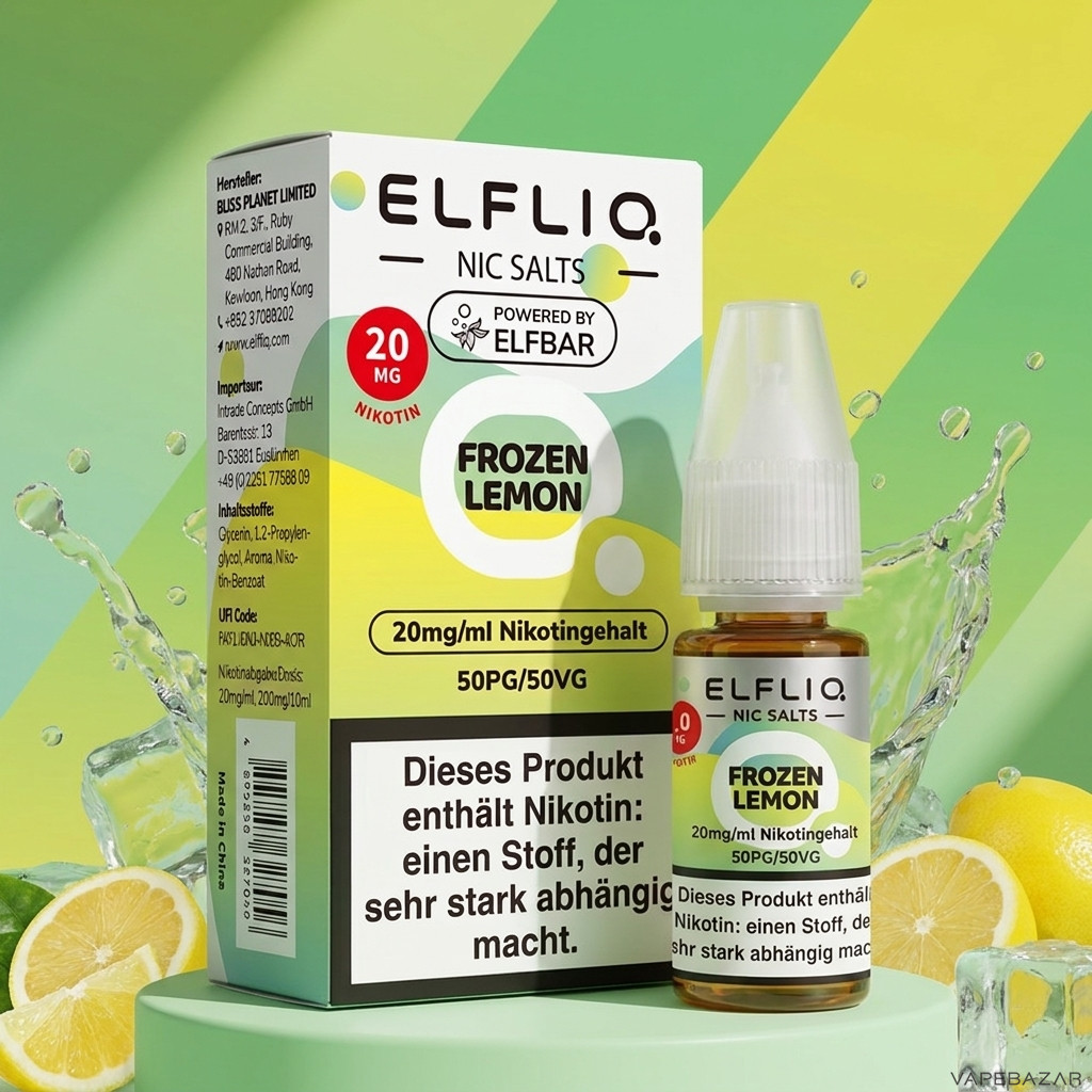 Elfliq Frozen Lemon | Vapebazar Elfliq Nikotinsalz Liquid Frozen Lemon 10 Ml Flasche