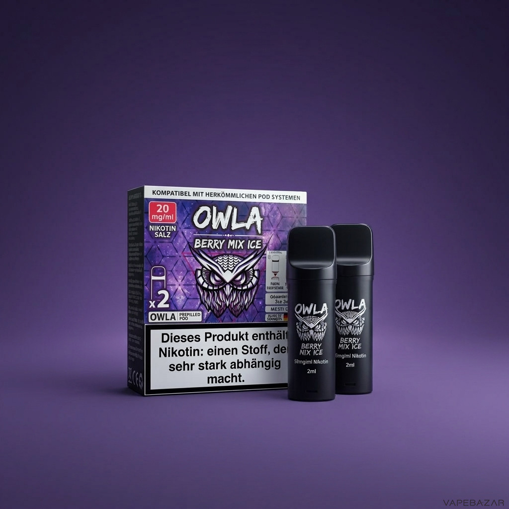 Owla Pods Berry Mix Ice Zweitbild | Vapebazar Owla Pods – Berry Mix Ice – Rückseite