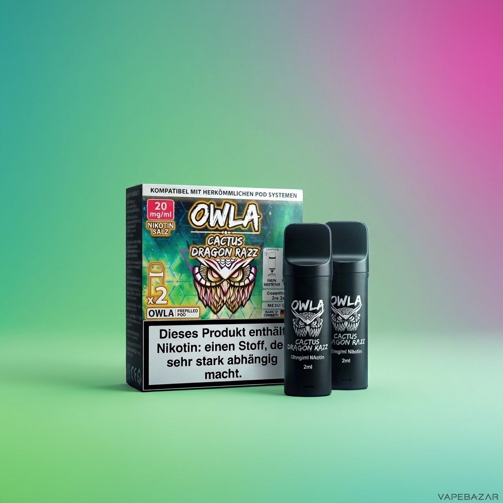 Owla Pods Cactus Dragon Razz Zweitbild | Vapebazar Owla Pods – Cactus Dragon Razz – Rückseite
