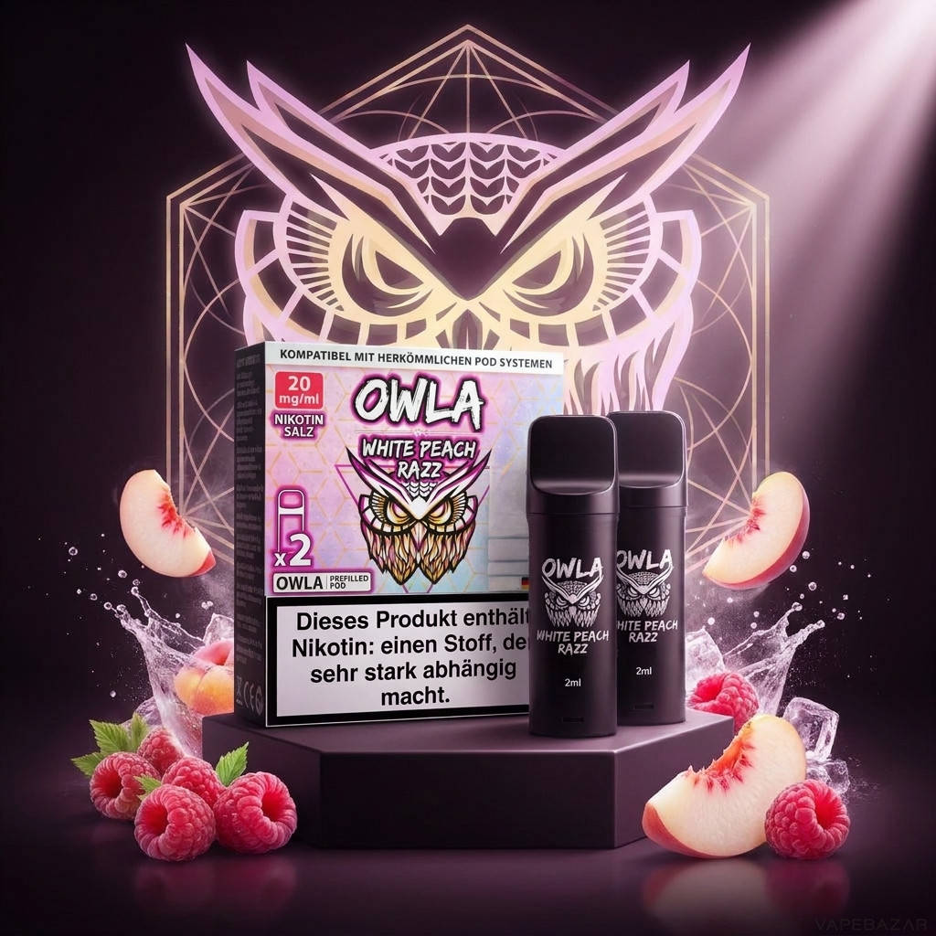 Owla Pods White Peach Razz | Vapebazar Owla Pods – White Peach Razz – 2Er Pack Prefilled Pods