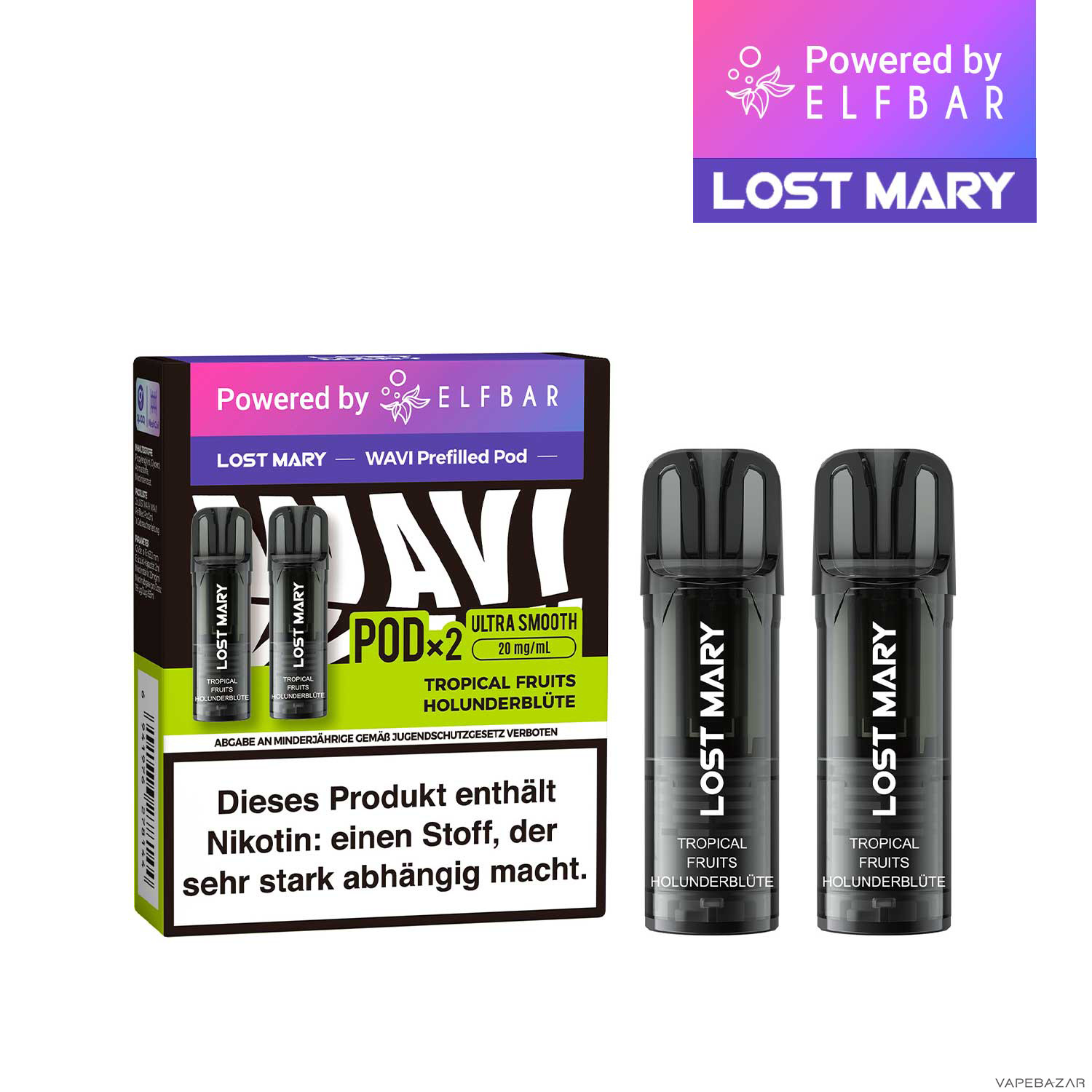 Tropical Fruits Holunderbluete | Vapebazar Lost Mary Wavi Tropical Fruits Holunderblüte - Produktbild