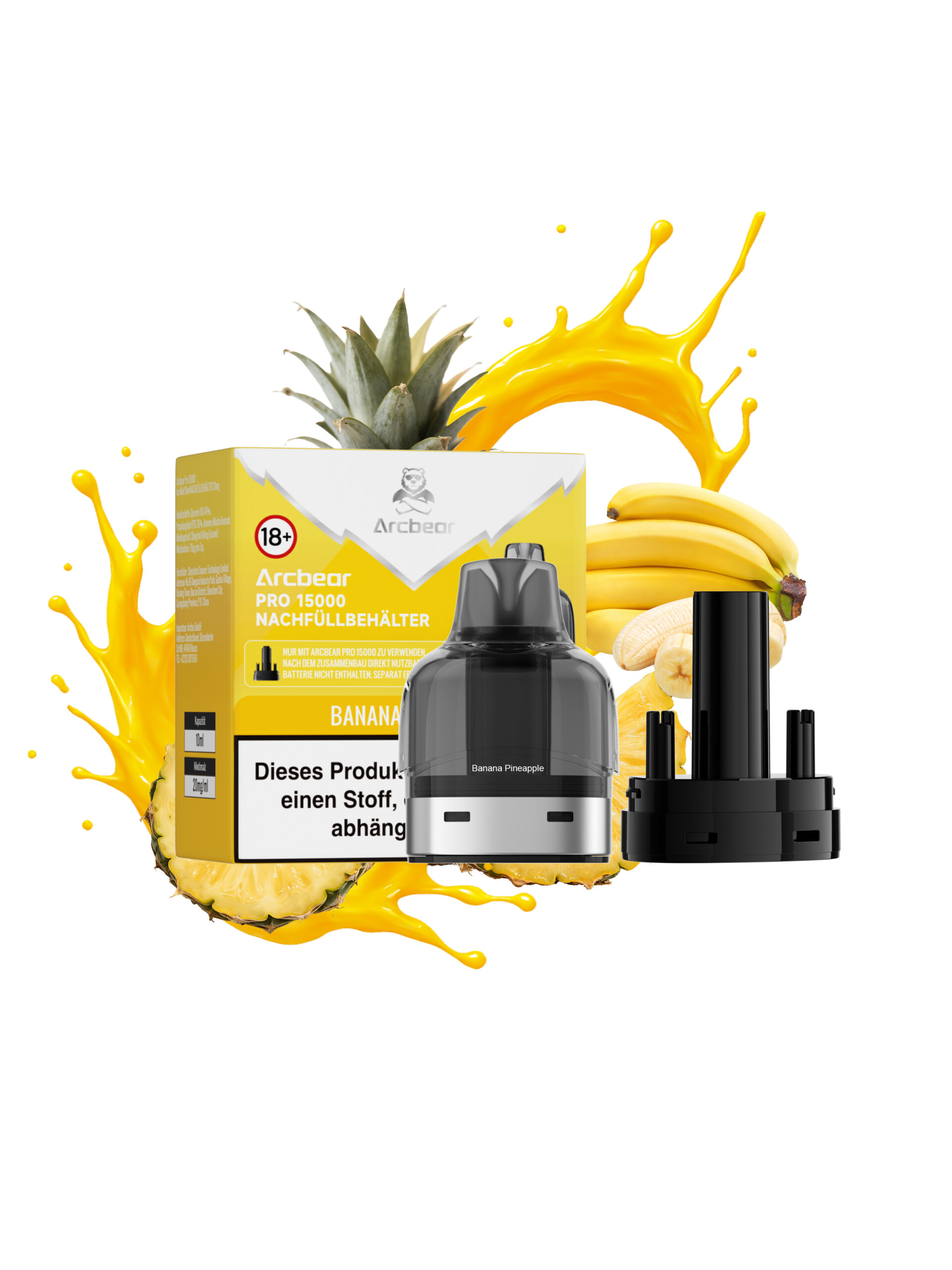 arcbear pro 15000 banana pineapple liquid pod scaled | Vapebazar Arcbear Pro 15000 – Banana Pineapple – Liquid-Pod 10 Ml