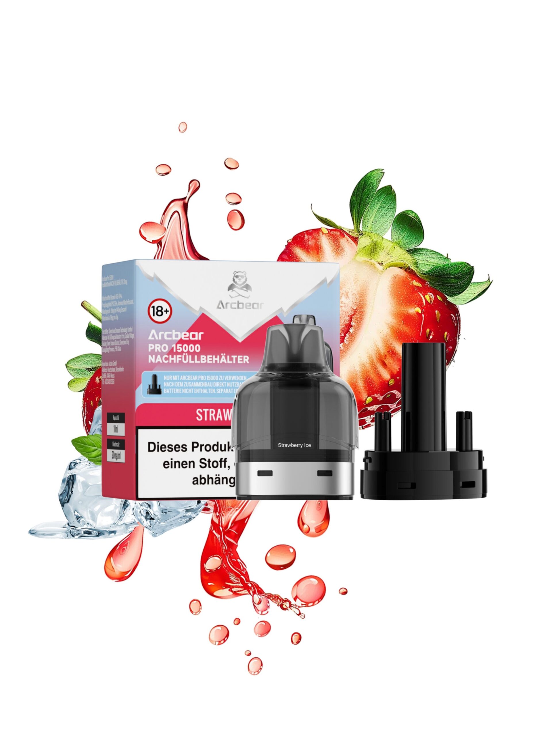 arcbear pro 15000 strawberry ice liquid pod scaled 1 | Vapebazar Arcbear Pro 15000 – Strawberry Ice – Liquid-Pod 10 Ml